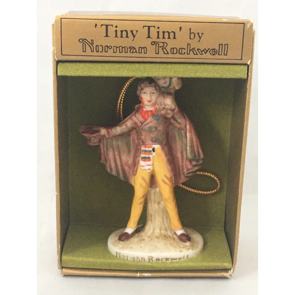 Tiny Tim Christmas Decoration Hanging Ornament Gorham Norman Rockwell